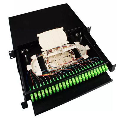 1U 19 اینچ 24 پورت SC Simplex/LC دوبلکس قفسه فیبر نوری محفظه وصله پانل فیبر - تخلیه