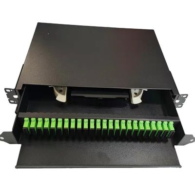 1U 19 اینچ 24 پورت SC Simplex/LC دوبلکس قفسه فیبر نوری محفظه وصله پانل فیبر - تخلیه