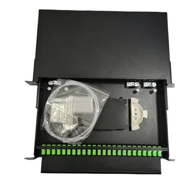 1U 19 اینچ 24 پورت SC Simplex/LC دوبلکس قفسه فیبر نوری محفظه وصله پانل فیبر - تخلیه