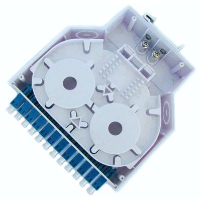 جعبه پایانه فیبر نوری پایه ریلی Abs Plastic Din Rail 12 آداپتور Lc/Upc Simplex