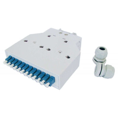 جعبه پایانه فیبر نوری پایه ریلی Abs Plastic Din Rail 12 آداپتور Lc/Upc Simplex
