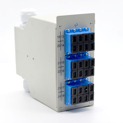 جعبه پایانه فیبر نوری Din-Rail 24fibers Cold-Roll Steel 12 Ports Sc دوبلکس