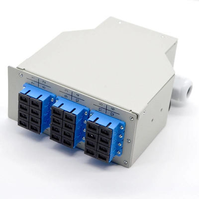 جعبه پایانه فیبر نوری Din-Rail 24fibers Cold-Roll Steel 12 Ports Sc دوبلکس