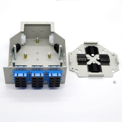 جعبه پایانه فیبر نوری Din-Rail 24fibers Cold-Roll Steel 12 Ports Sc دوبلکس