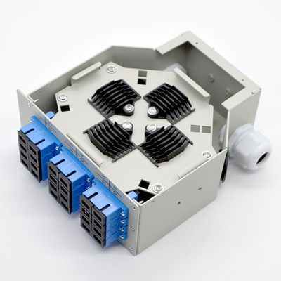 جعبه پایانه فیبر نوری Din-Rail 24fibers Cold-Roll Steel 12 Ports Sc دوبلکس
