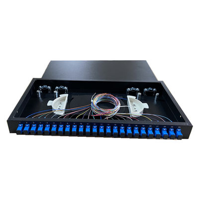 پچ پنل فیبر نوری 1U 19 اینچی 24 پورت ODF SC Simplex Mount ثابت