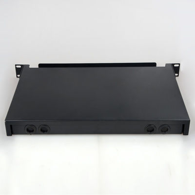 1U Fiber پچ پنل 24 Port Black Fiber Optic Termination Box Mount Rack