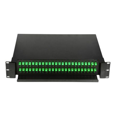 48 پورت محفظه فیبر نوری 2U SC Simplex / LC دوبلکس پچ پنل کشویی