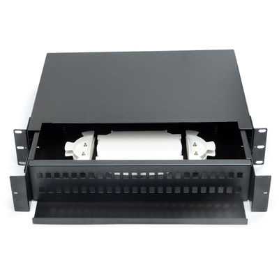 48 پورت محفظه فیبر نوری 2U SC Simplex / LC دوبلکس پچ پنل کشویی