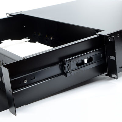 48 پورت محفظه فیبر نوری 2U SC Simplex / LC دوبلکس پچ پنل کشویی
