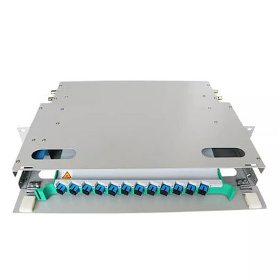 1U ODF پچ پنل Rack Mount Frame Distribution Frame 12 Core Fiber پچ پنل SM