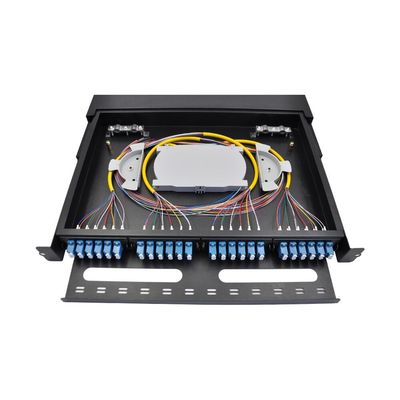 MPO Rack Mount Panel محفظه فیبر 24 Port LC Fiber پچ پنل 1U