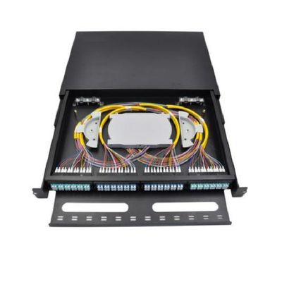 96FO MPO MTP پچ پنلs LC دوبلکس 1U Fiber پچ پنل 12 Slot