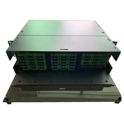 3RU MPO MTP پچ پنلs 108F Fiber پچ پنل SC APC Holds 9 LGX آداپتور