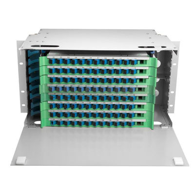 قاب پچ پنل خاکستری ODF 19 72 Core FC / SC Optic Distribution Frames