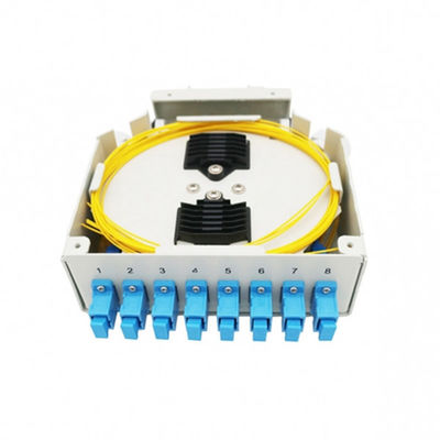 جعبه پایانه دین ریلی فیبر نوری 8 پورت Din Rail با آداپتور Sc/Upc Singmode Pigtails