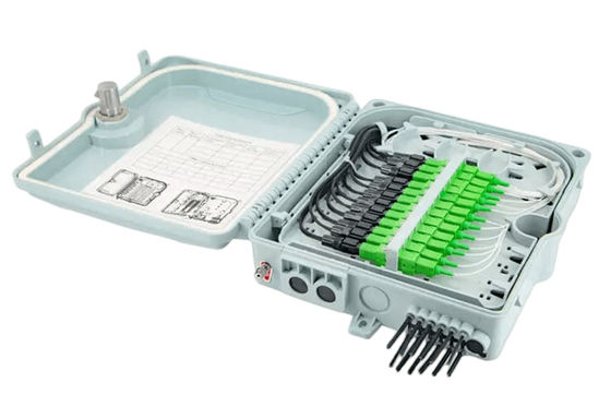 جعبه پایانه فیبر نوری 12 پورت SC/LC/ST/FC IP-66 UPC/APC خاکستری روشن FTTH