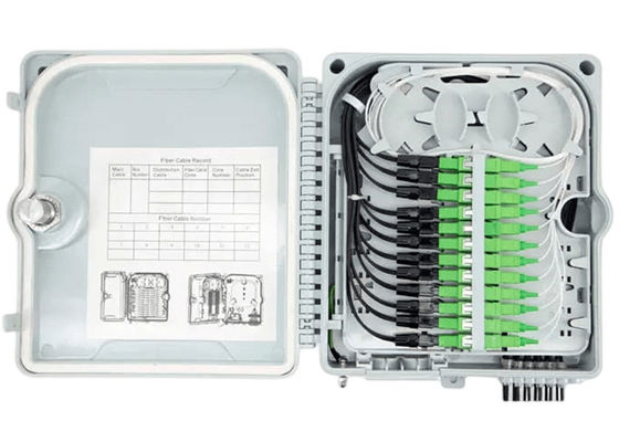 جعبه پایانه فیبر نوری 12 پورت SC/LC/ST/FC IP-66 UPC/APC خاکستری روشن FTTH