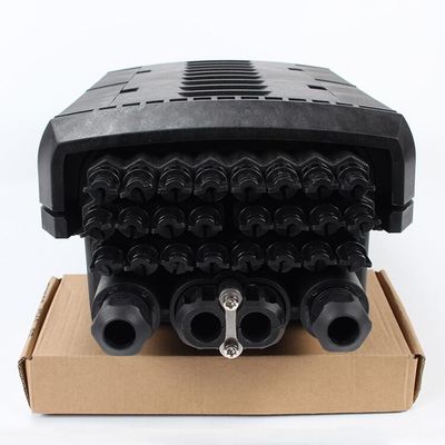 جعبه اتصال فیبر نوری مشکی ضد آب FTTH Joint Box 2 ورودی 24 خروجی