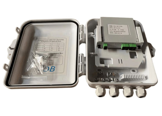 جعبه شکاف فیبر نوری SC 1x8 PLC IP65 دیواری 12 هسته ای