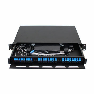 وصله پنل فیبر نوری FTTH پایه رک 1U 24 هسته ای SC LC FC ST