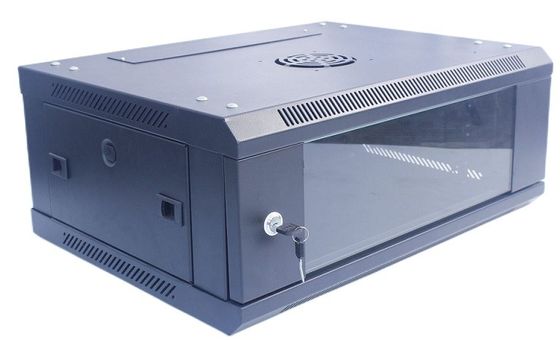 پایه دیواری تقویت شده کابینت رک سرور تک بخش 4U با فن