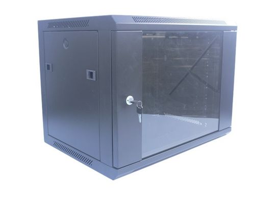کابینت رک سرور 9U 19 اینچ پایه دیواری قابل جابجایی قفسه دیتا/شبکه ​​مشکی