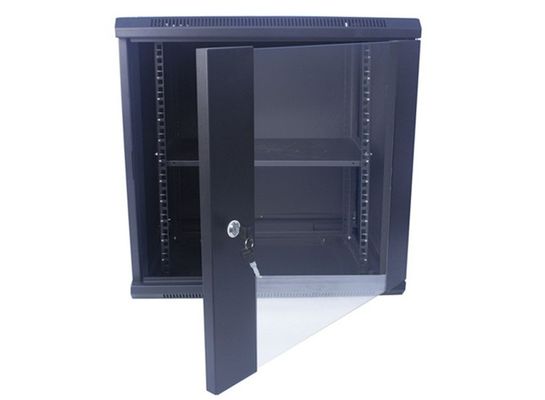 محفظه کابینت سرور 12U درب شیشه ای دیواری رک 19 اینچی 600x450