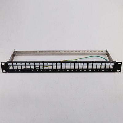 1U 24 پورت STP پچ پنل RJ45 Rack Mount Cat6 پچ پنل Blank