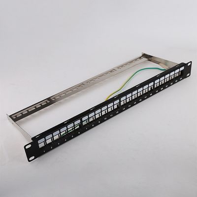 1U 24 پورت STP پچ پنل RJ45 Rack Mount Cat6 پچ پنل Blank