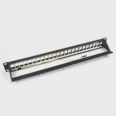 پچ پنل شبکه RJ45 24 پورت 1U کیستون C5 / C5E C6 با نوار مدیریت